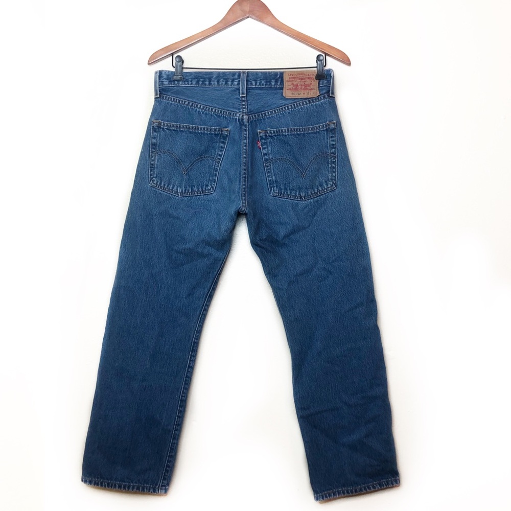 Levi’s 501 button fly dark wash vintage jeans